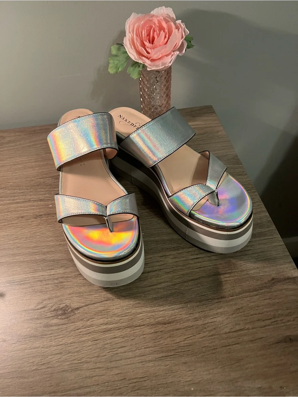 Naked Feet shiny holographic