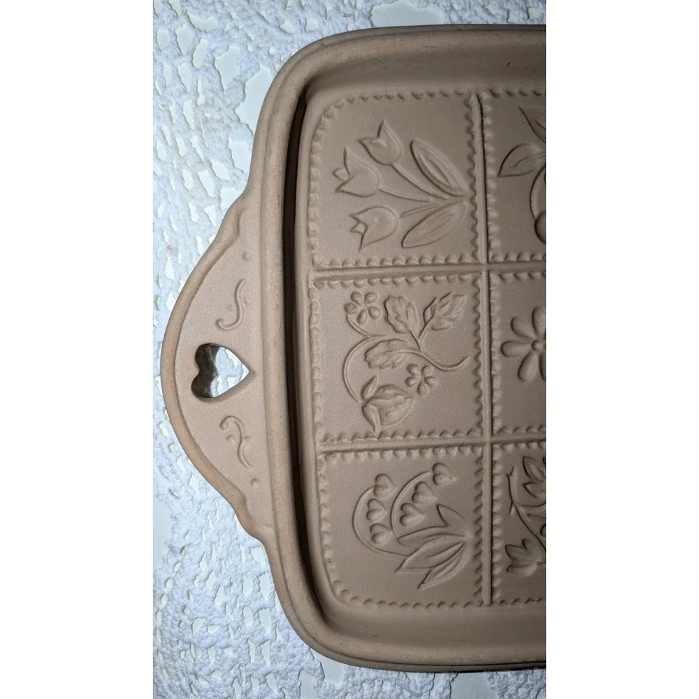 1988 Brown Bag Cookie Square Floral Shortbread Baking Mold Hearts Cottagecore