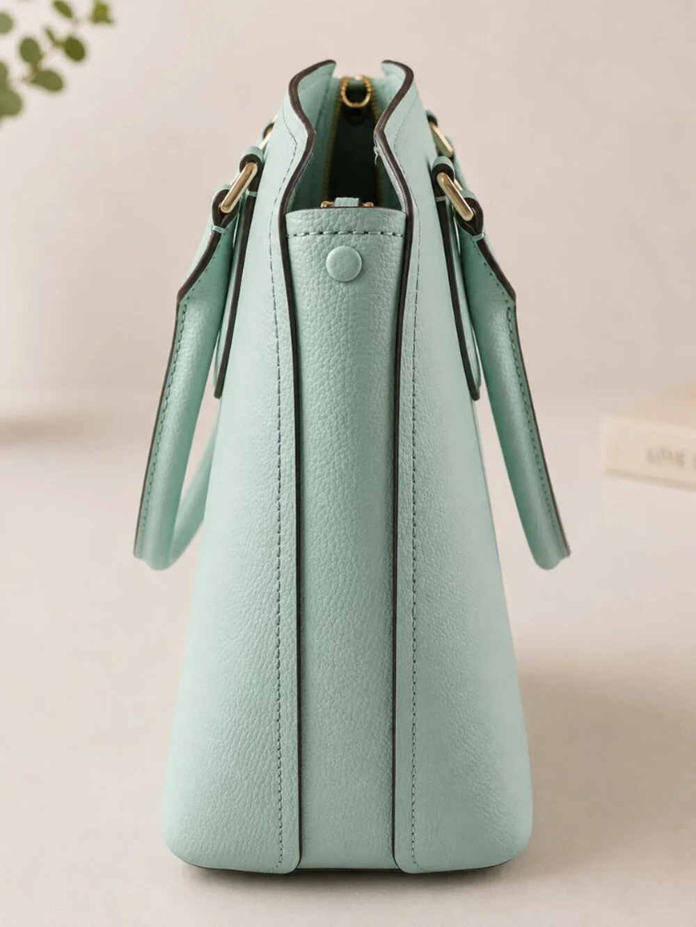 Kate Spade NY Spring Meadow Tote Bag Logo 2 Handle Purse Satchel Teal Mint Used