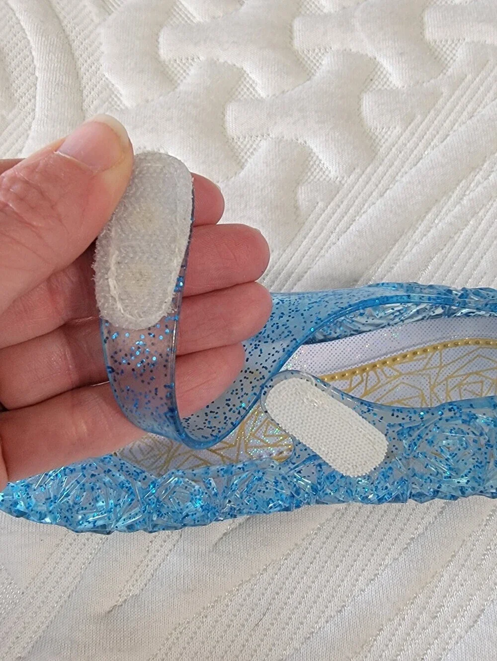 Girls Blue Jelly Mary Jane Shoes Inspired By Elsa Frozen Size 31 US 13C