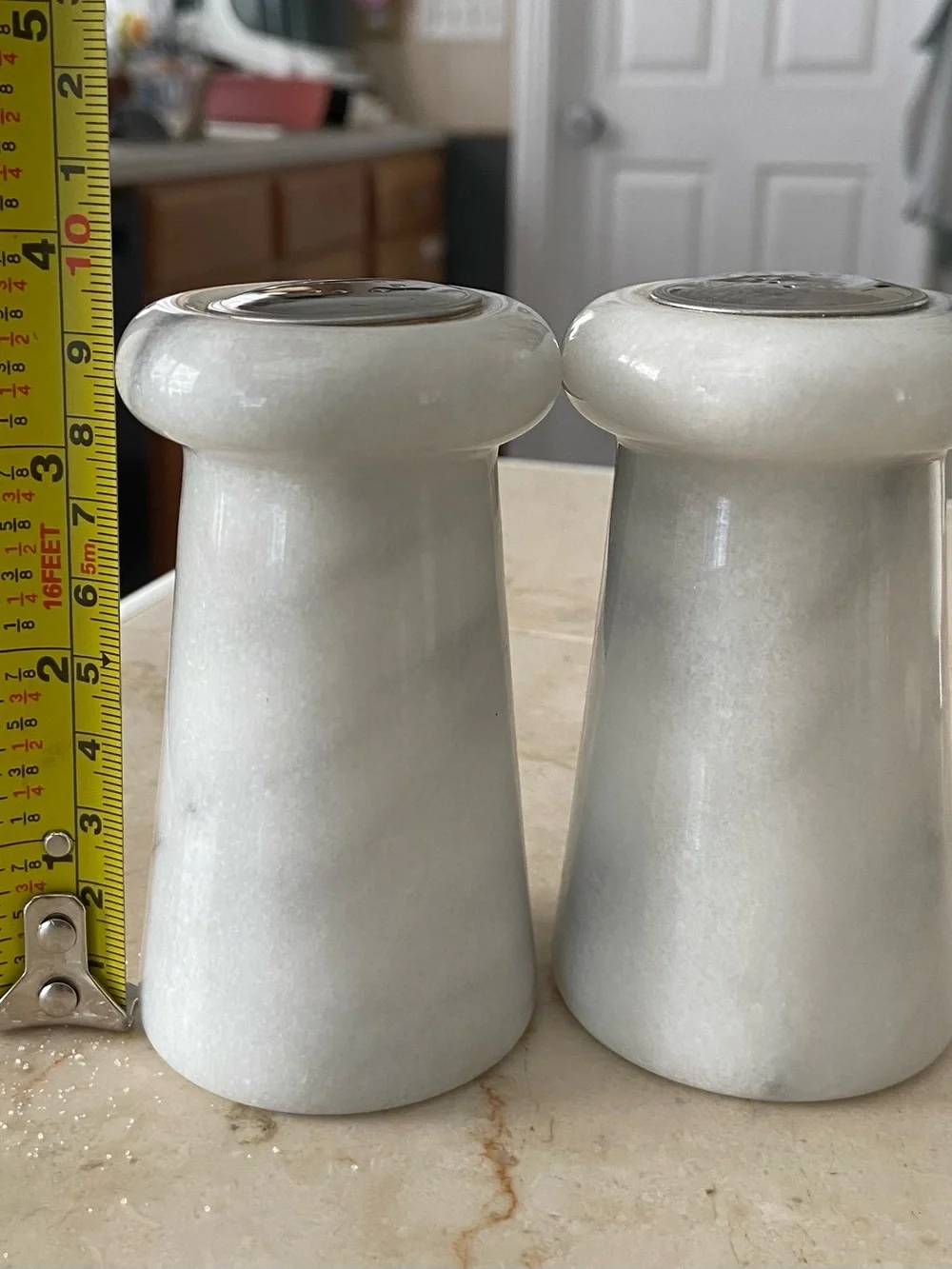 Vintage MCM Marble Salt & Pepper Shakers