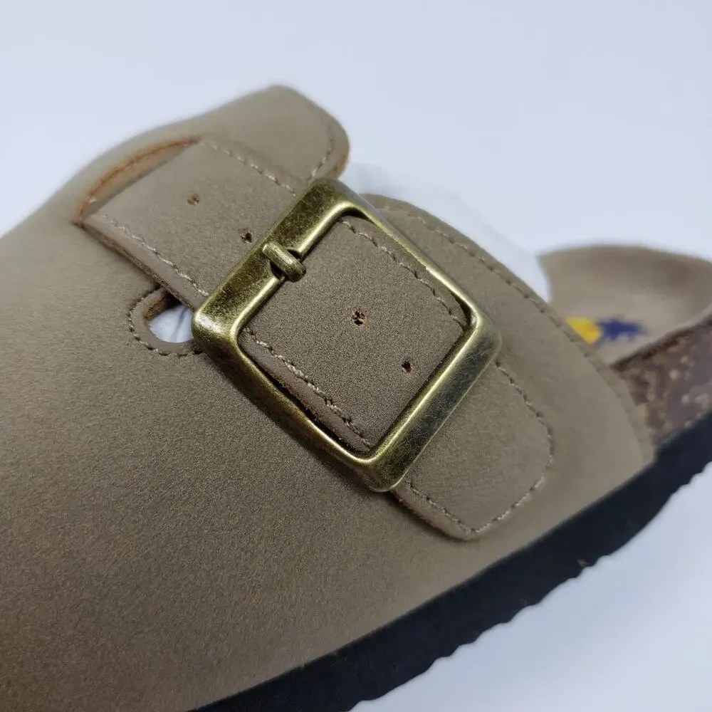 Maui Island Sherry Toddler Kids Size 11 Taupe Tan Slip On Casual Mule Sandals
