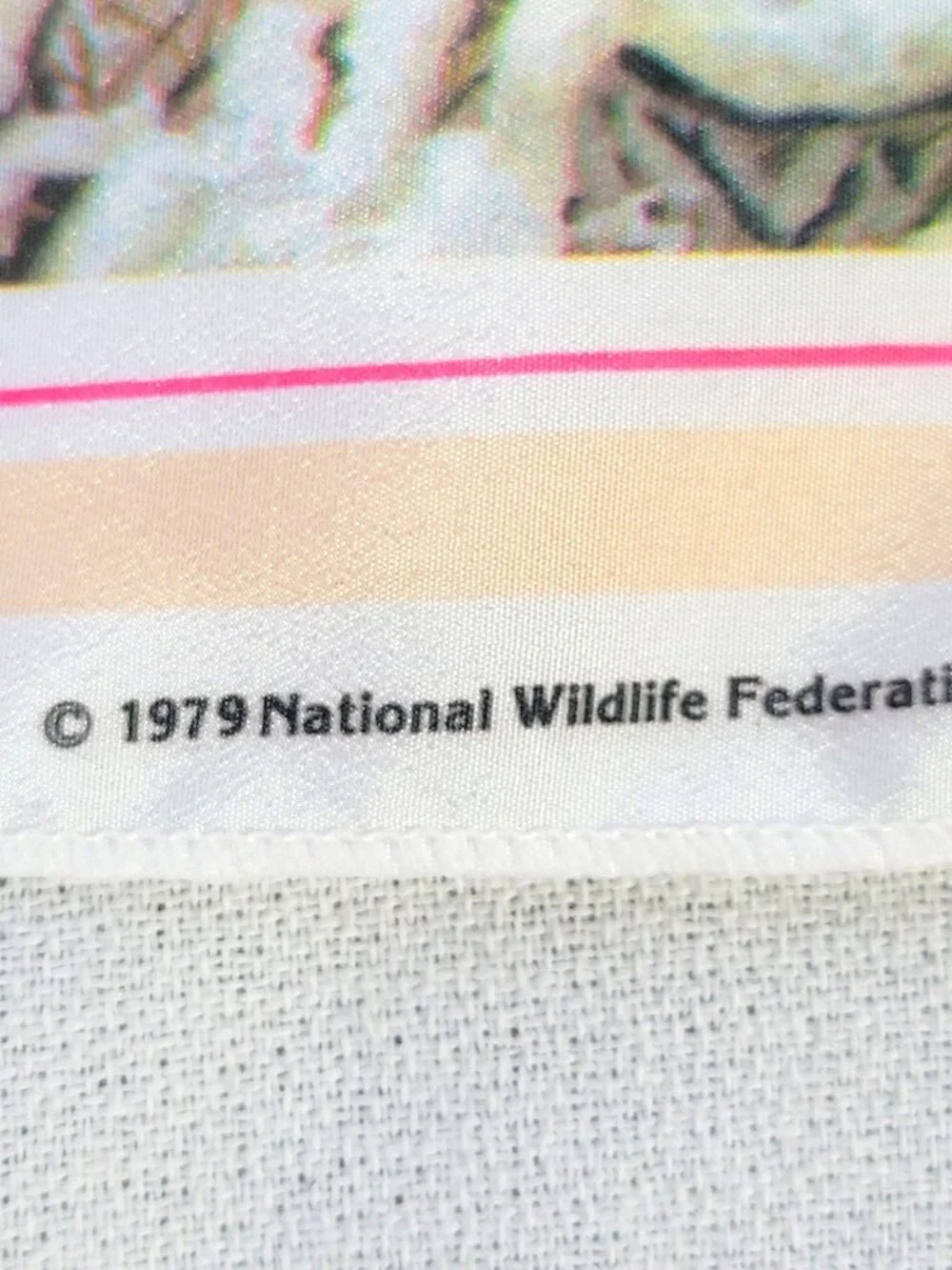 Vintage 1979 National Wildlife Federation Bird Scarf Winter Nature Print 42
