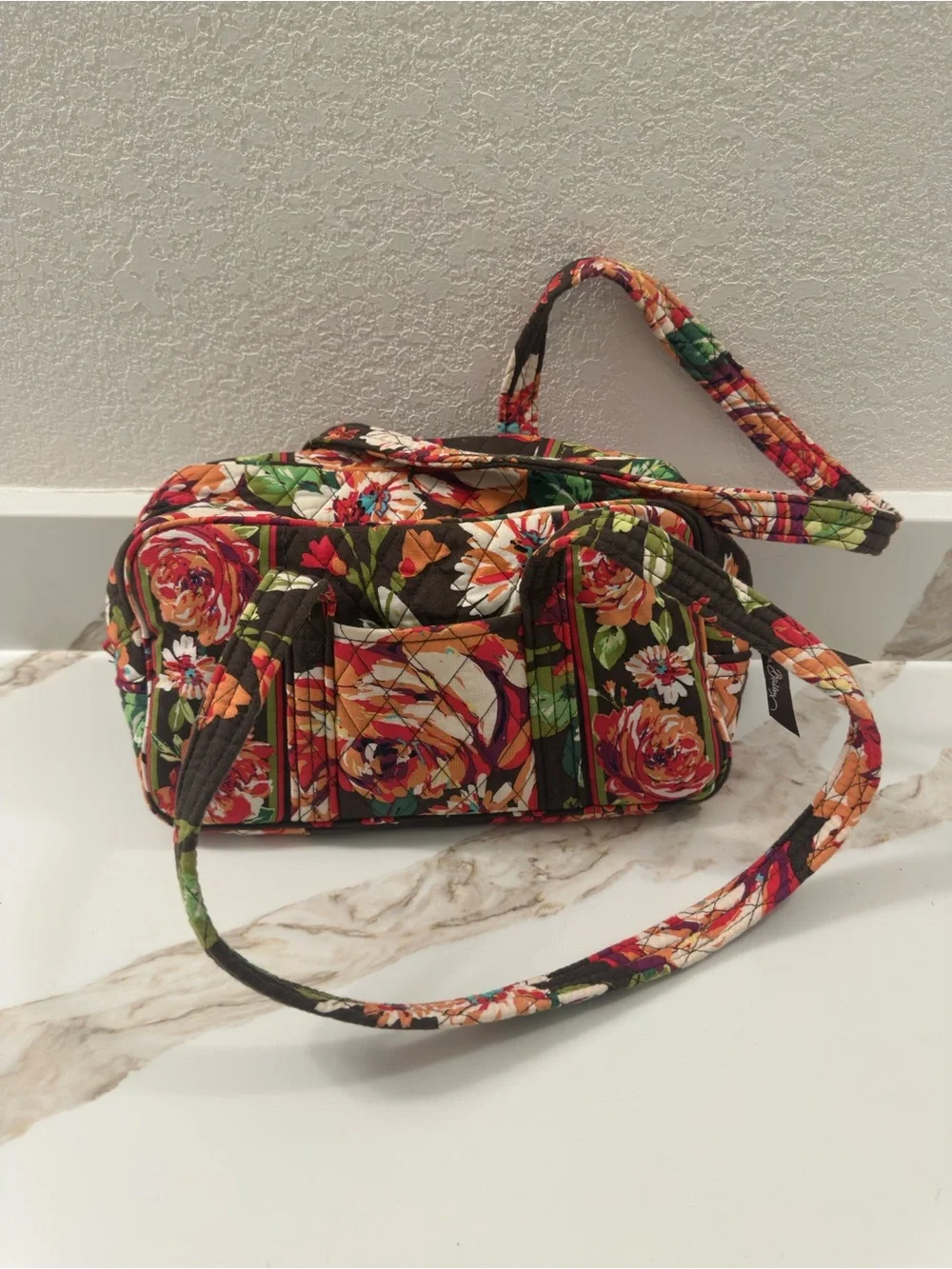 Vera Bradley Floral Quilted Crossbody Bag - English Rose