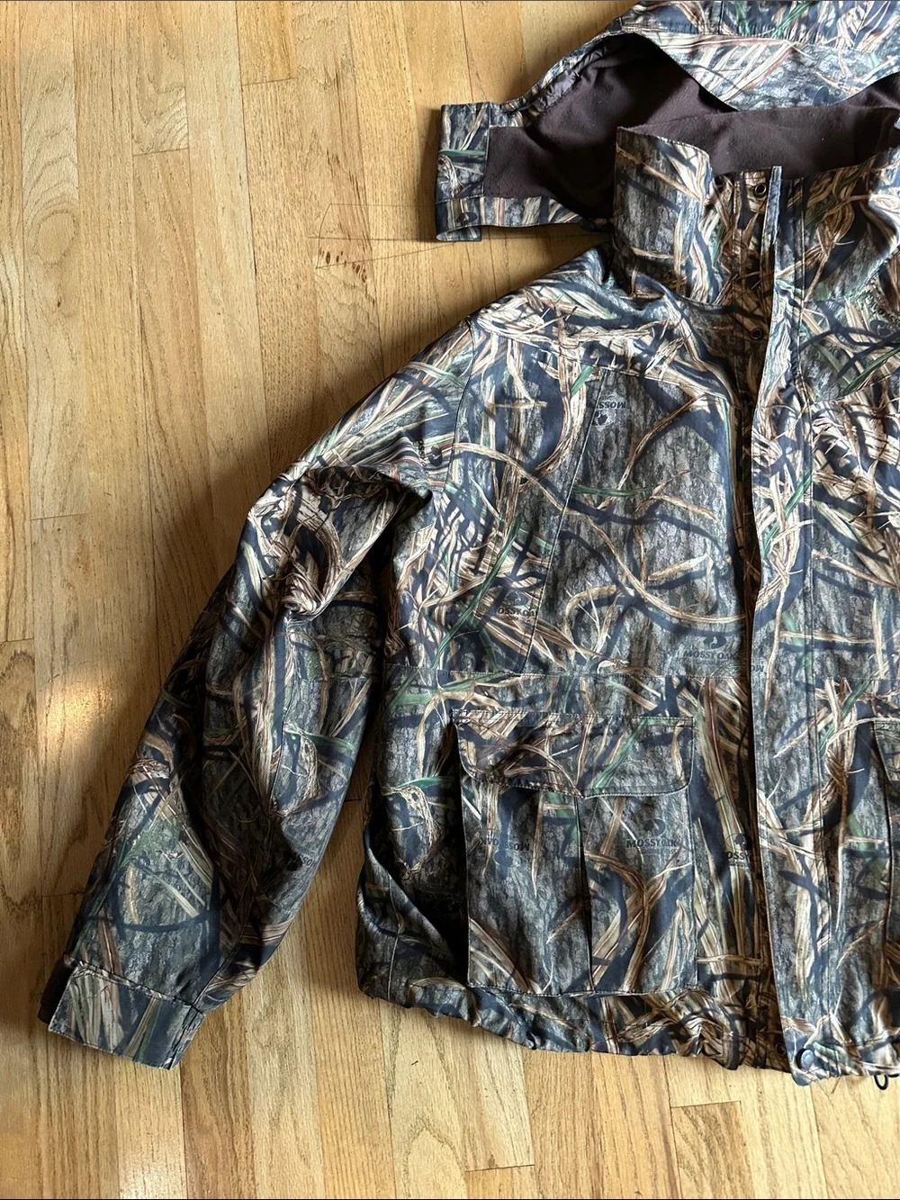 Cabela’s XL Tall Camouflage Hooded Outdoor Jacket - Brown/Green Camo