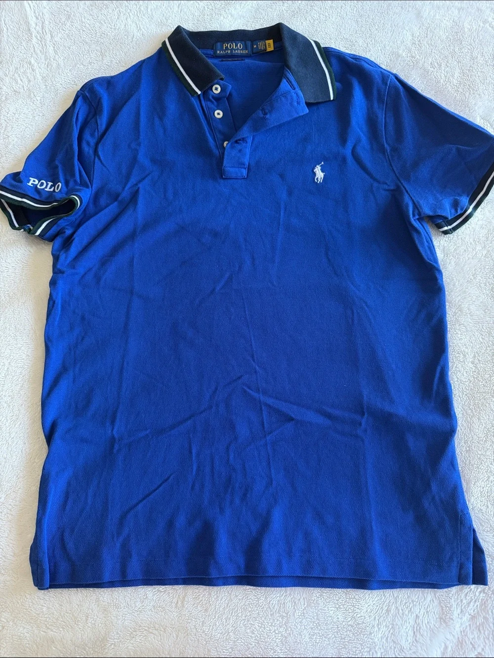 Polo by Ralph Lauren Royal Blue Short-Sleeve Polo with Contrast Trim