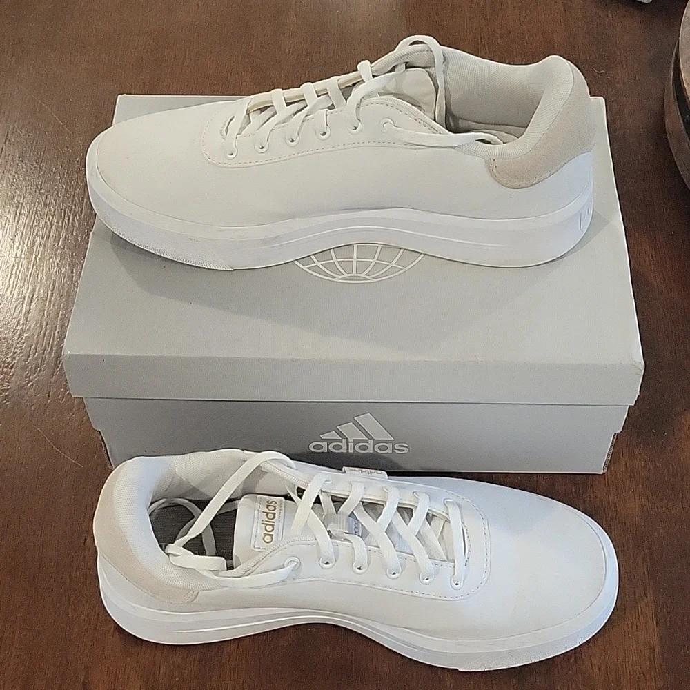 Adidas Court Platform Sneakers 9 1/2 M  WHITE/CREAM