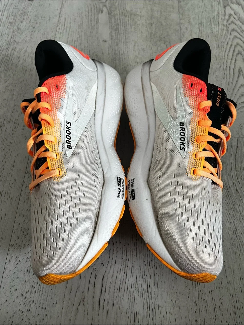 Brooks Men’s Athletic Running Shoes in White and Orange