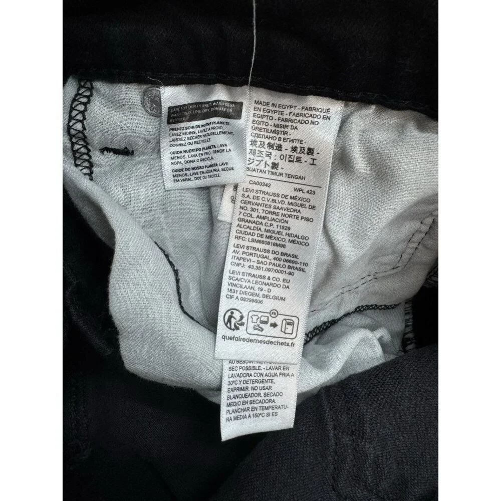Levis 502 Jeans Men’s 44x30 Fits 44x27 Black Classic Taper Stretch Denim Fade