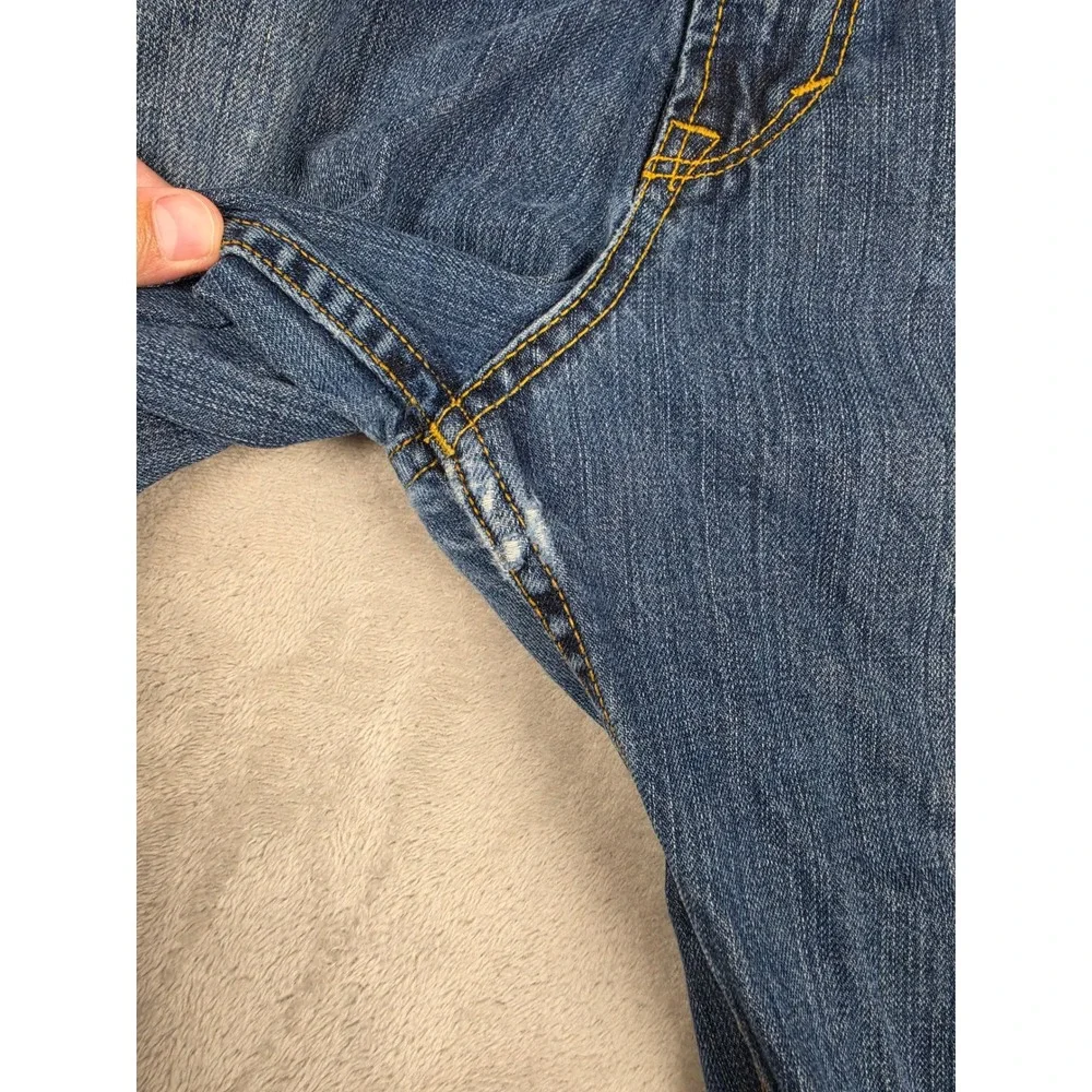Vintage Quiksilver Quikjean Jeans Mens 36x32 Blue Relaxed Fit Distressed Denim