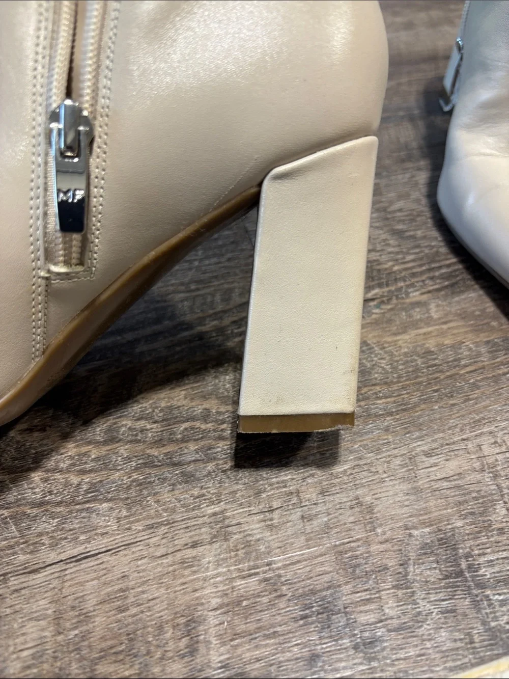 Marc Fisher Cream Pointed-Toe Ankle Booties