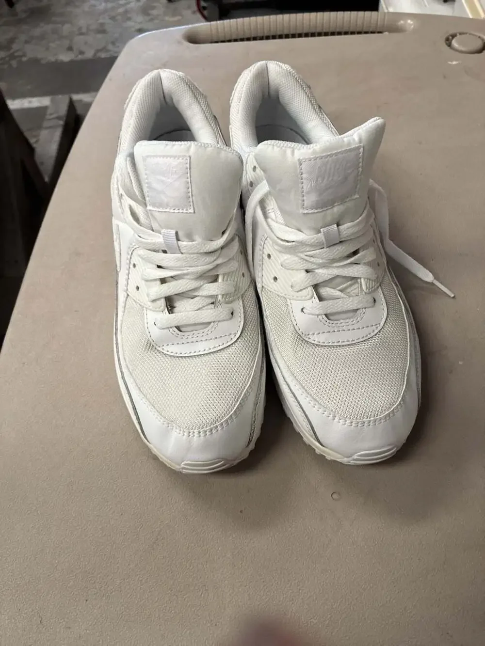 Nike Air Max 90 Recraft Triple White Sneakers (CN8490-100)