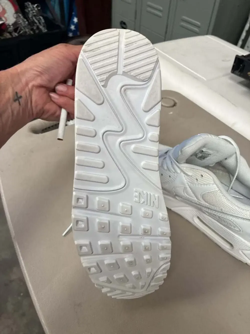 Nike Air Max 90 Recraft Triple White Sneakers (CN8490-100)
