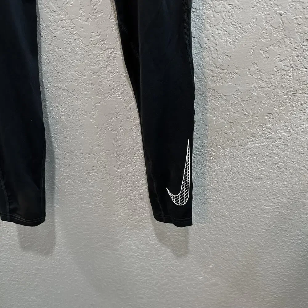 Nike Boys Pro Comp Compression Tights Full Length Leggings XL Black Dri-Fit