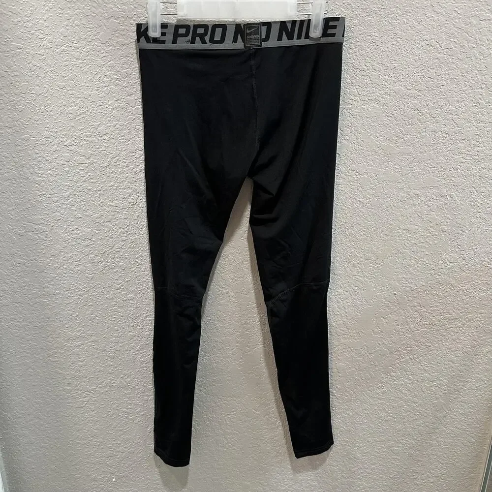 Nike Boys Pro Comp Compression Tights Full Length Leggings XL Black Dri-Fit
