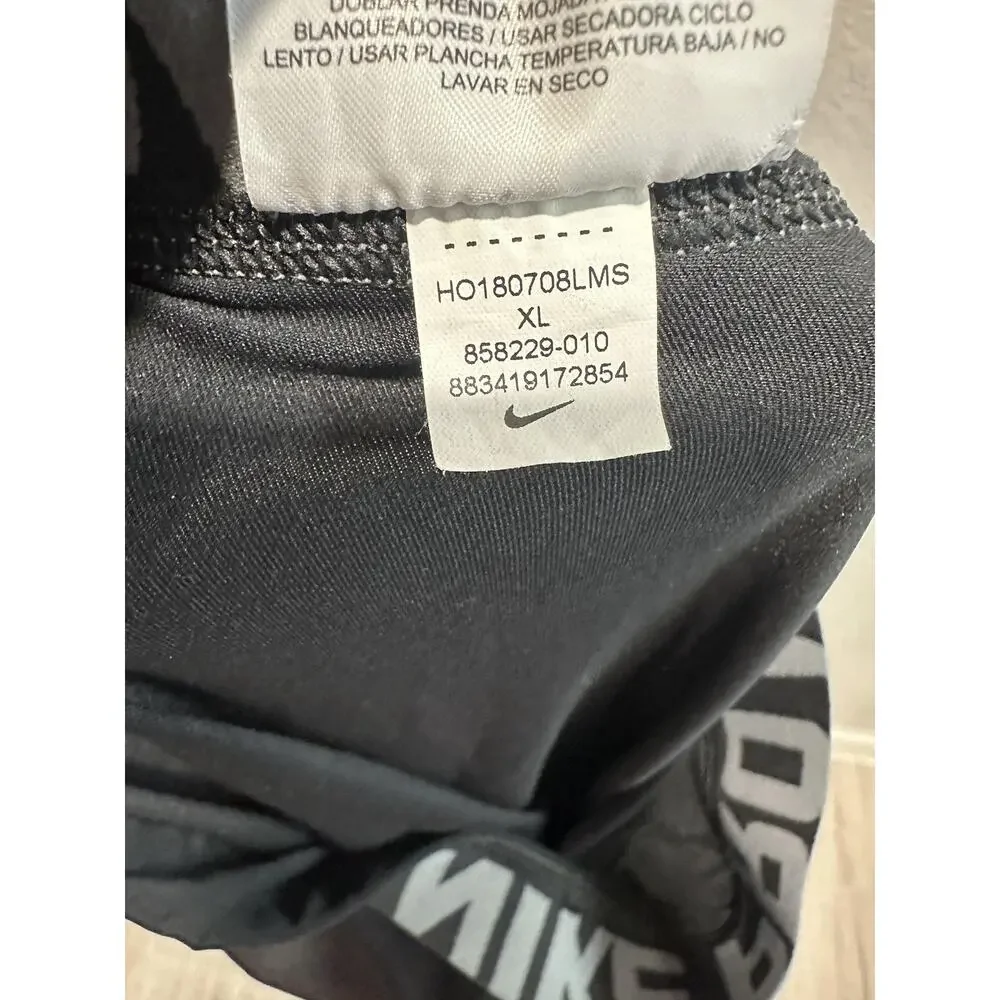 Nike Boys Pro Comp Compression Tights Full Length Leggings XL Black Dri-Fit