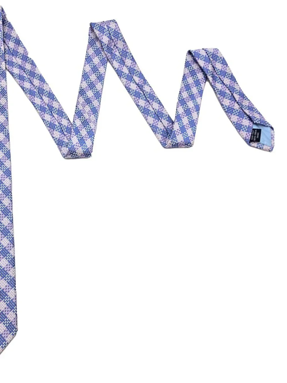 Faconnable Purple Blue White Woven Texture Italy Silk Tie Necktie Long 3.75 x 62