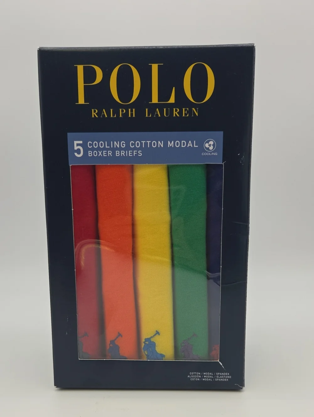 Polo by Ralph Lauren Men's Mix Colors Boxer Briefs 5 Pack