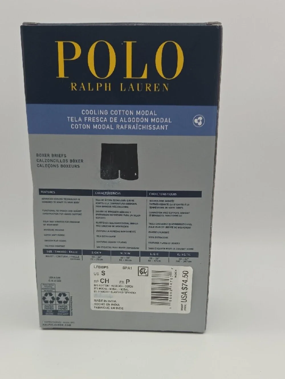 Polo by Ralph Lauren Men's Mix Colors Boxer Briefs 5 Pack