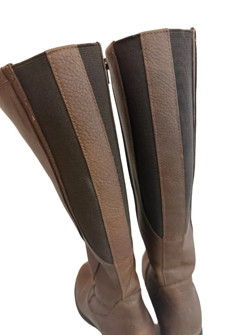 Santana Canada Tall Brown Leather Boots Sherpa Lining Rugged Outsole Size 8