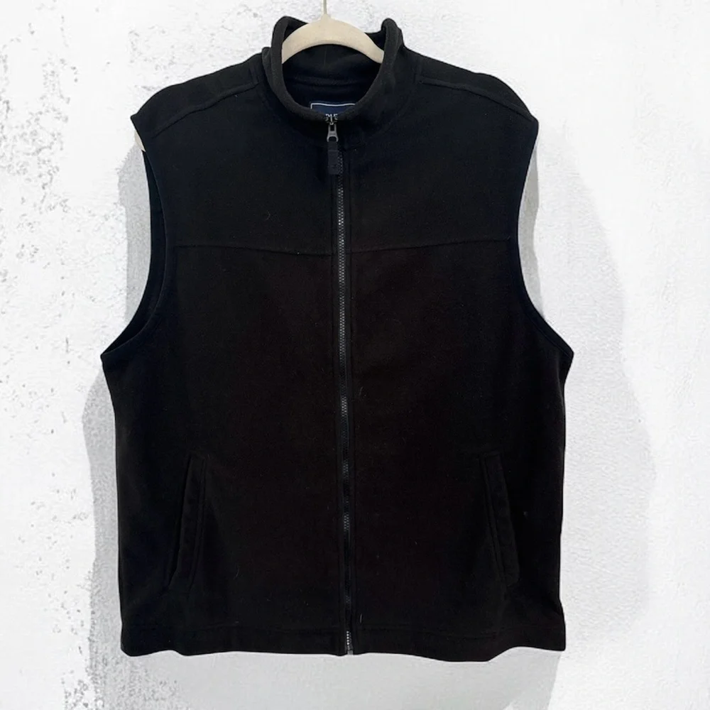 Saddlebred Men's Black Zip-Up Vest Size M- 100% Polyester