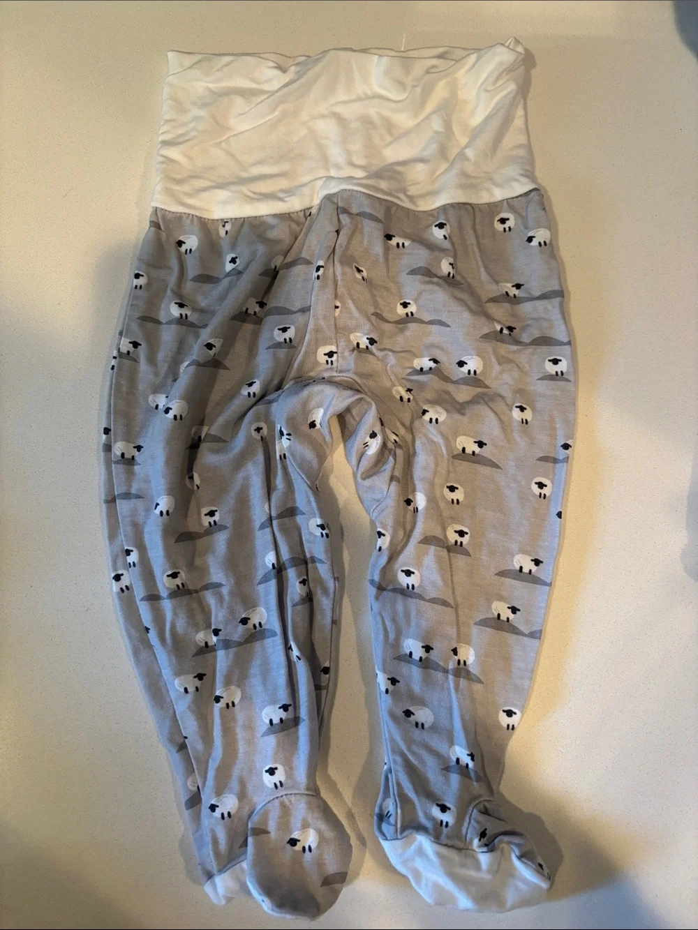 Magnetic me Gray Baby Footed Pajama Set with Sheep Print