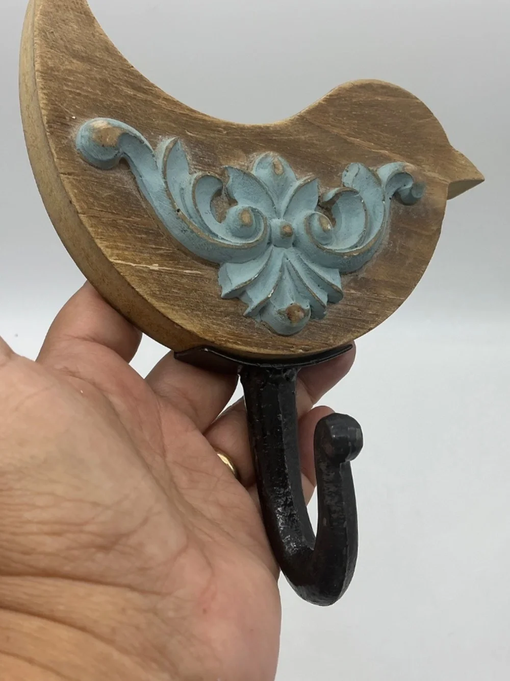 Wooden Wall Hook Bird Design