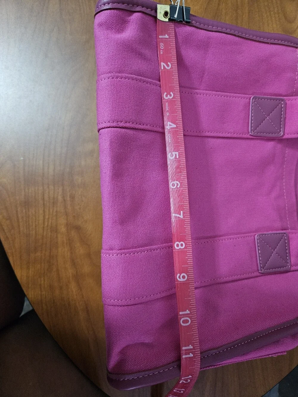 Fuchsia Canvas Tote with Chunky Chain Handle