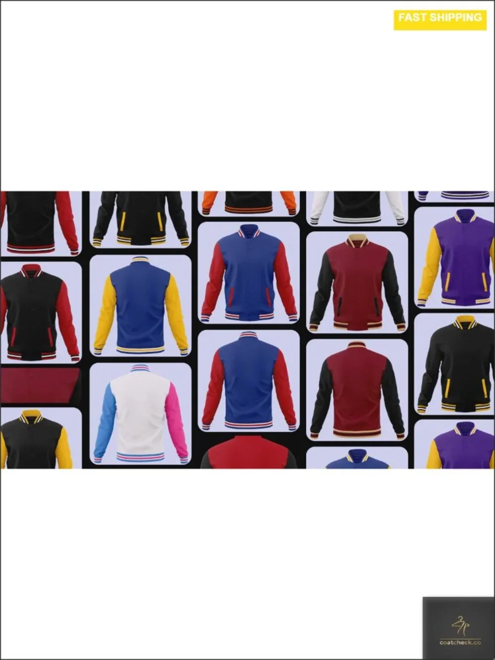 Men's Varsity Jacket Cotton Letterman Baseball Bomber Lightweight Coat