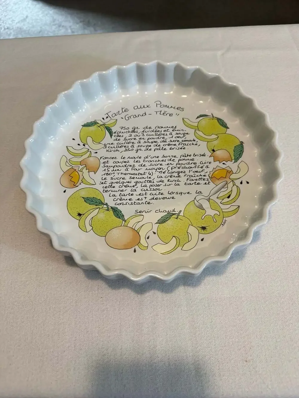 Vintage Tarte aux Pommes Grand-Mère Recipe Dish R.H. Macy & Co. Portugal