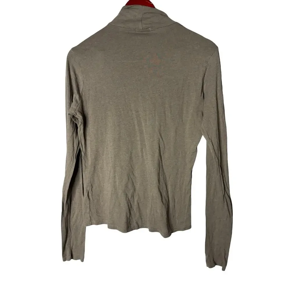 Buck Mason latte cream lightweight turtleneck pullover top sz L