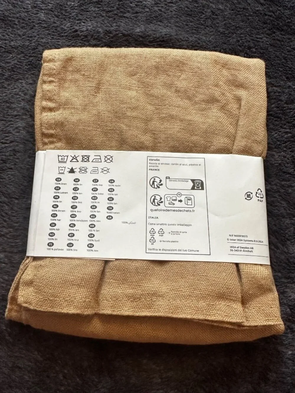 IKEA DYTÅG Cushion Cover 100% Linen 50x50cm 20