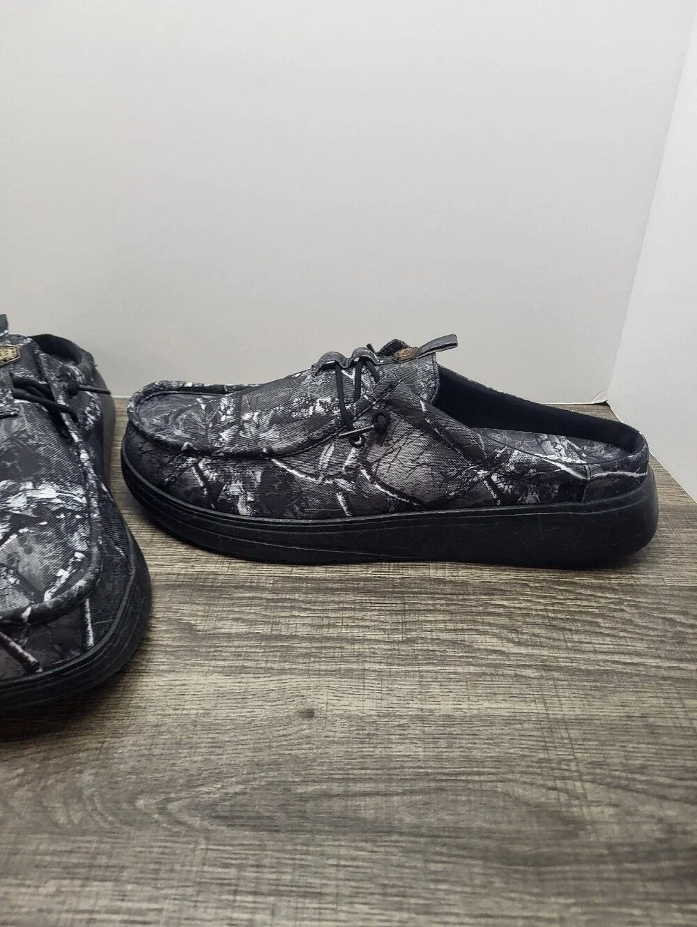 Hey Dude Jelly Roll Limted Edition Wally Comf Slip-On Black Camo Men US 14 New