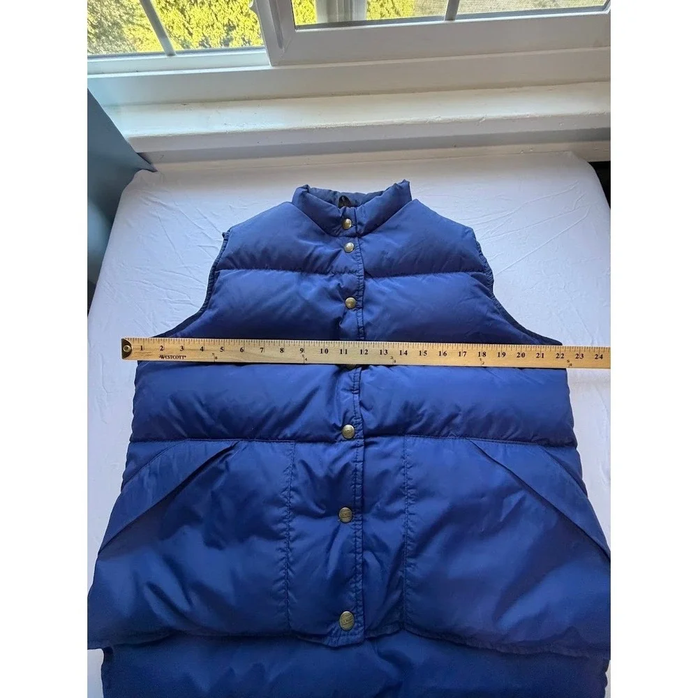 Vintage LL Bean Puffer Vest Men's Blue Down Filled Quilted Snap Front