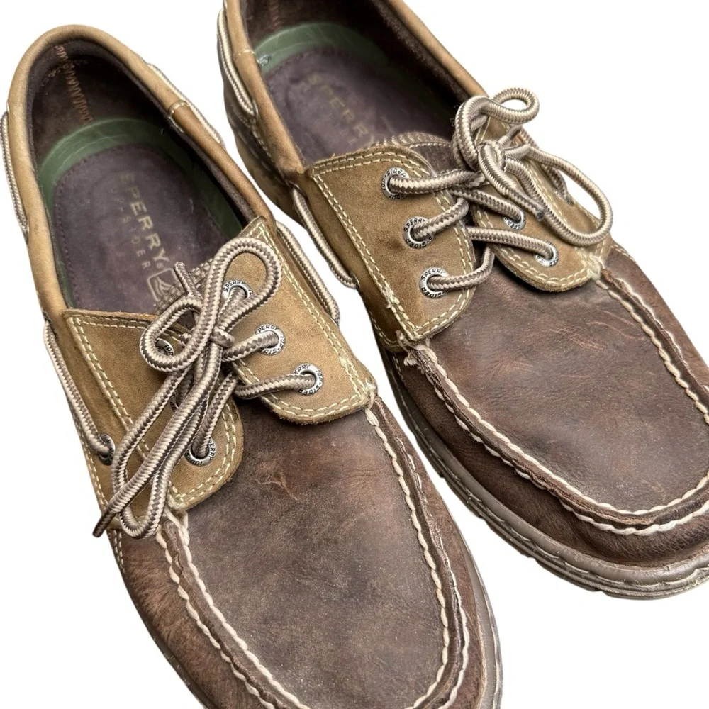 Sperry Top-Sider Men's Brown Leather Boat Shoes Loafers Size 9.5