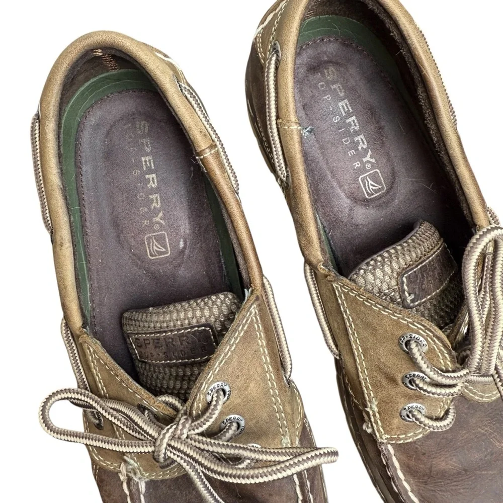 Sperry Top-Sider Men's Brown Leather Boat Shoes Loafers Size 9.5