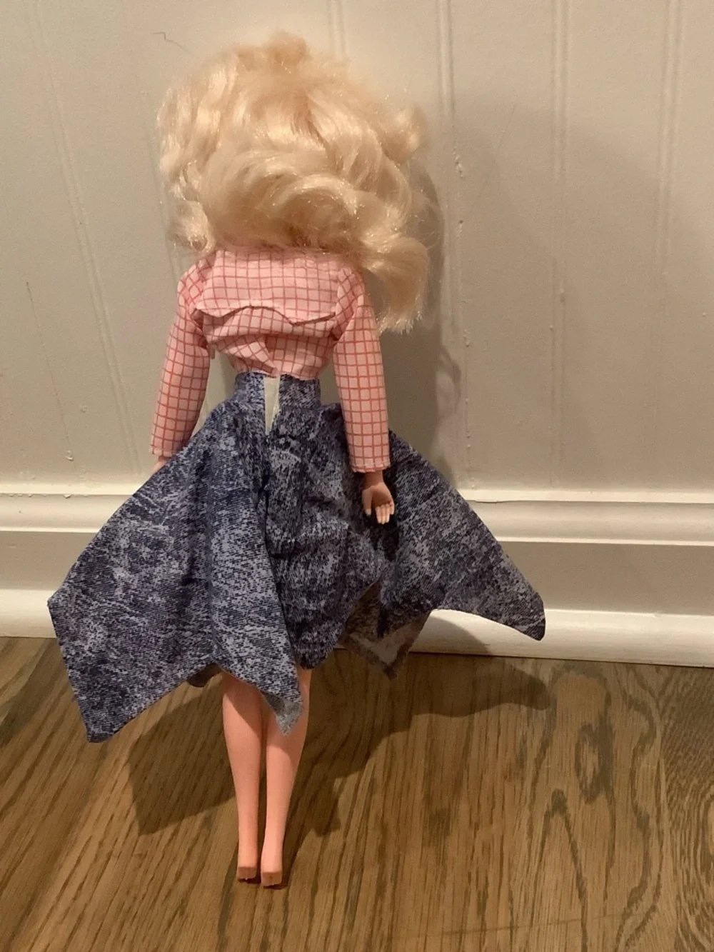 Vintage Dolly Parton Fashion Doll in Pink Top & Blue Skirt