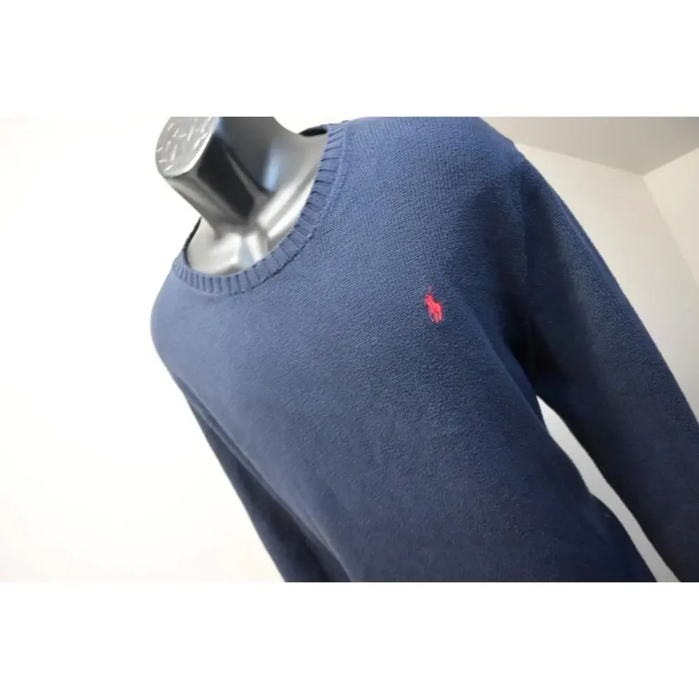 Polo Ralph Lauren Dark‎ Blue Knitted Sweater Long Sleeve Pullover Mens Size XL