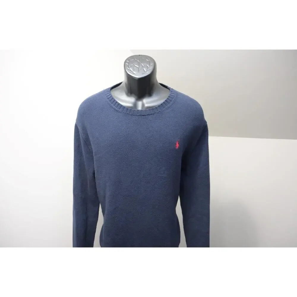 Polo Ralph Lauren Dark‎ Blue Knitted Sweater Long Sleeve Pullover Mens Size XL