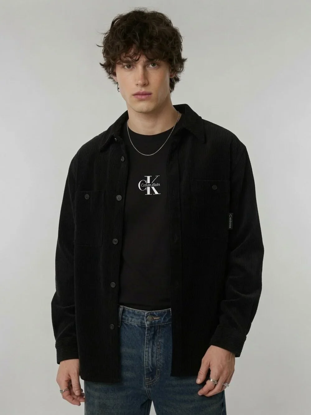 Like New Men's Calvin Klein Corduroy Classic Button-Down Shirt Jacket - Large