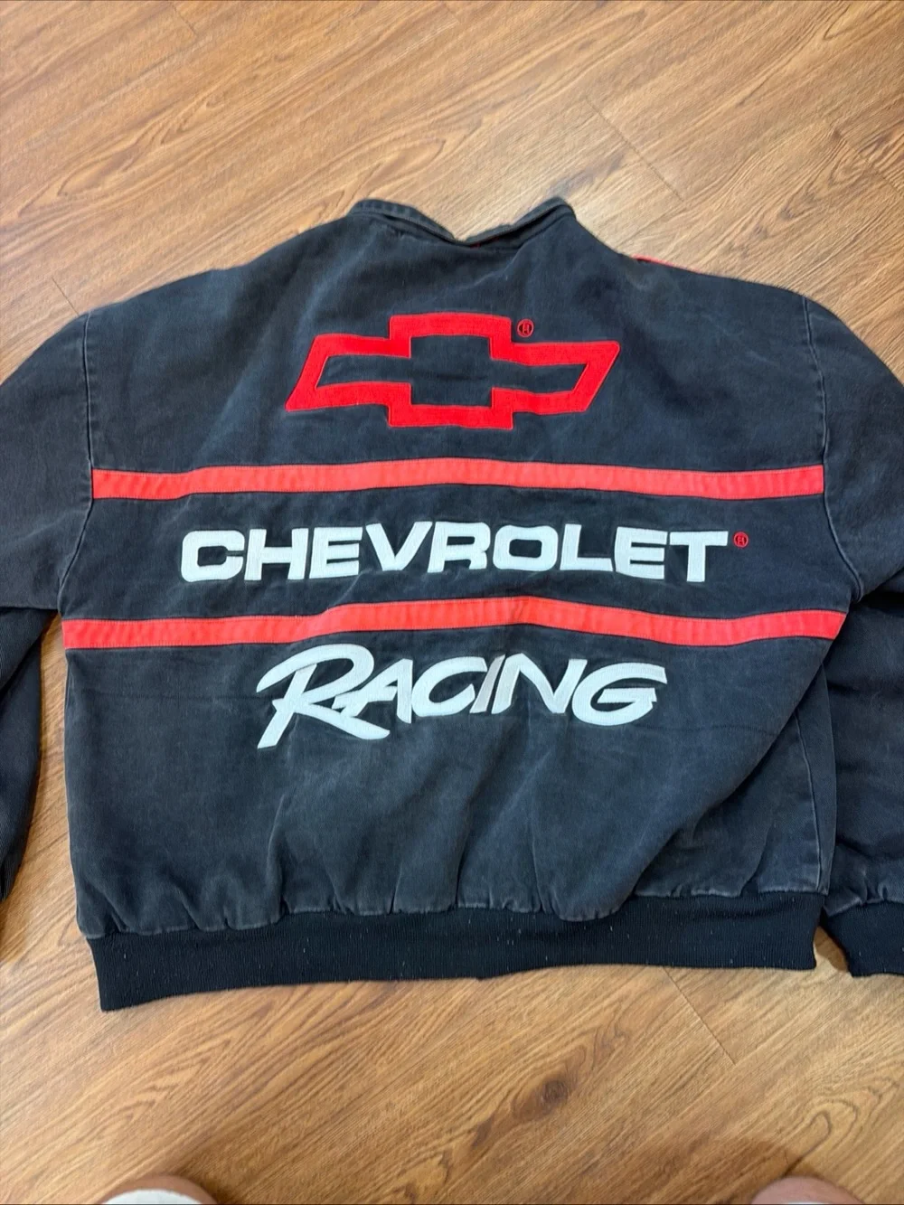 Vintage Chevrolet Racing Men's Black & Red Bomber Jacket