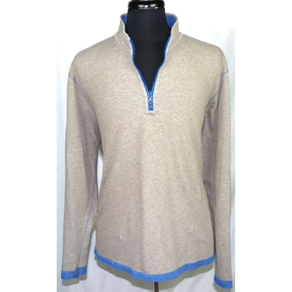 johnnie-O Reversible Light Weight Collared 1/4 Zip Knit Sweater Men's XXL