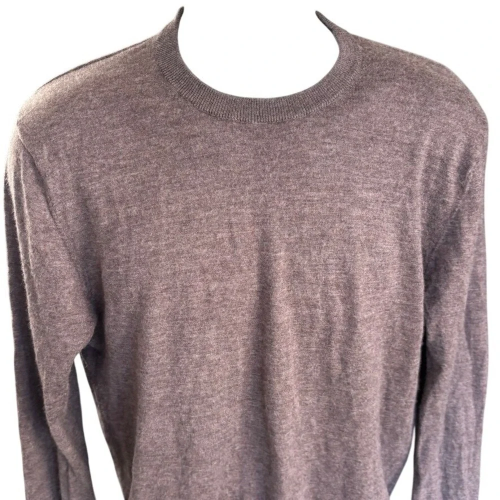 SuitSupply‎ Pure Cashmere Sweater Sz XL Brown Crewneck Quiet Luxury Neutral