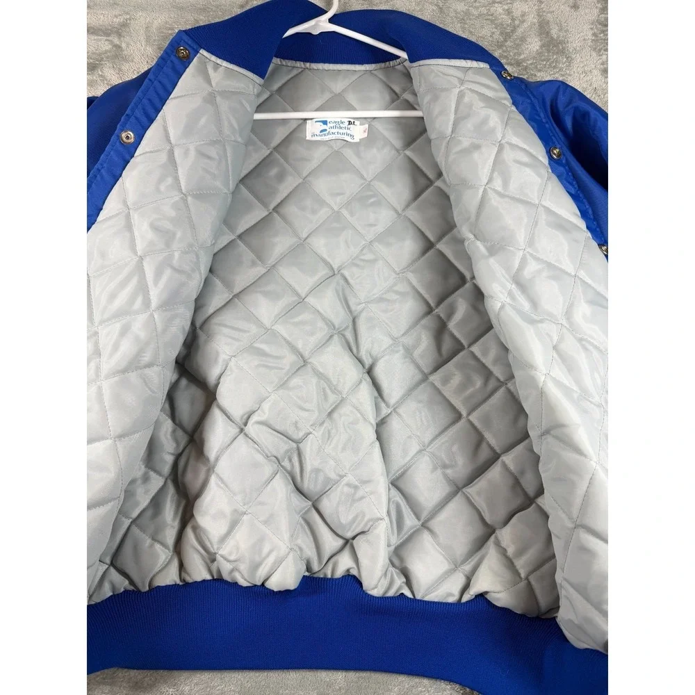 Vtg Pepsi-Cola Satin Bomber Jacket Blue XL Eagle Athletic Great Falls Montana