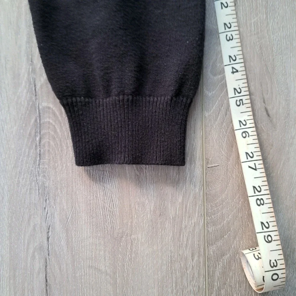 Eddie Bauer Men's Mock Neck Sweater Size LT Quarter Zip Cotton Cashmere Blalck
