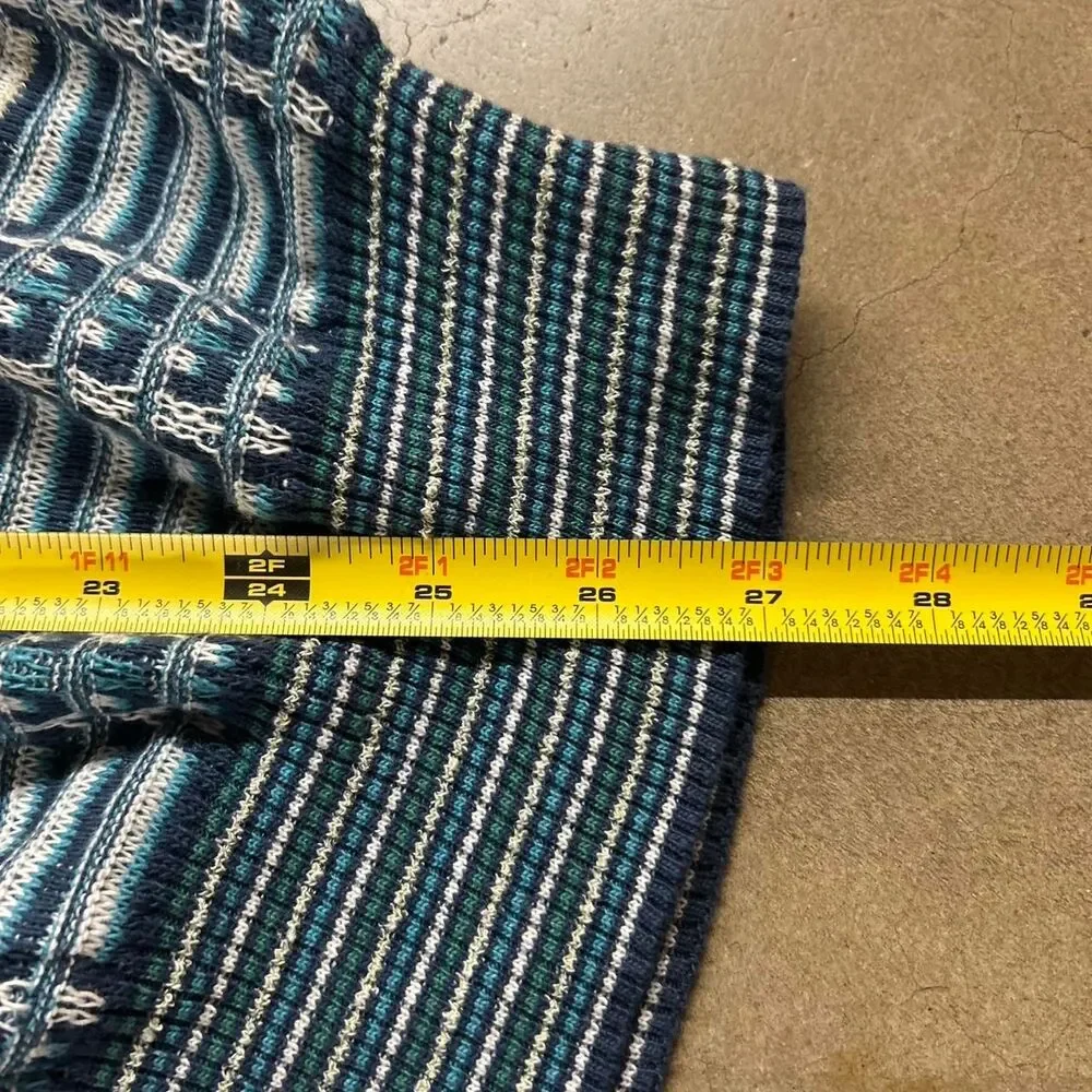 Vintage Croft & Barrow blue and white plaid cotton, acrylic & nylon sweater