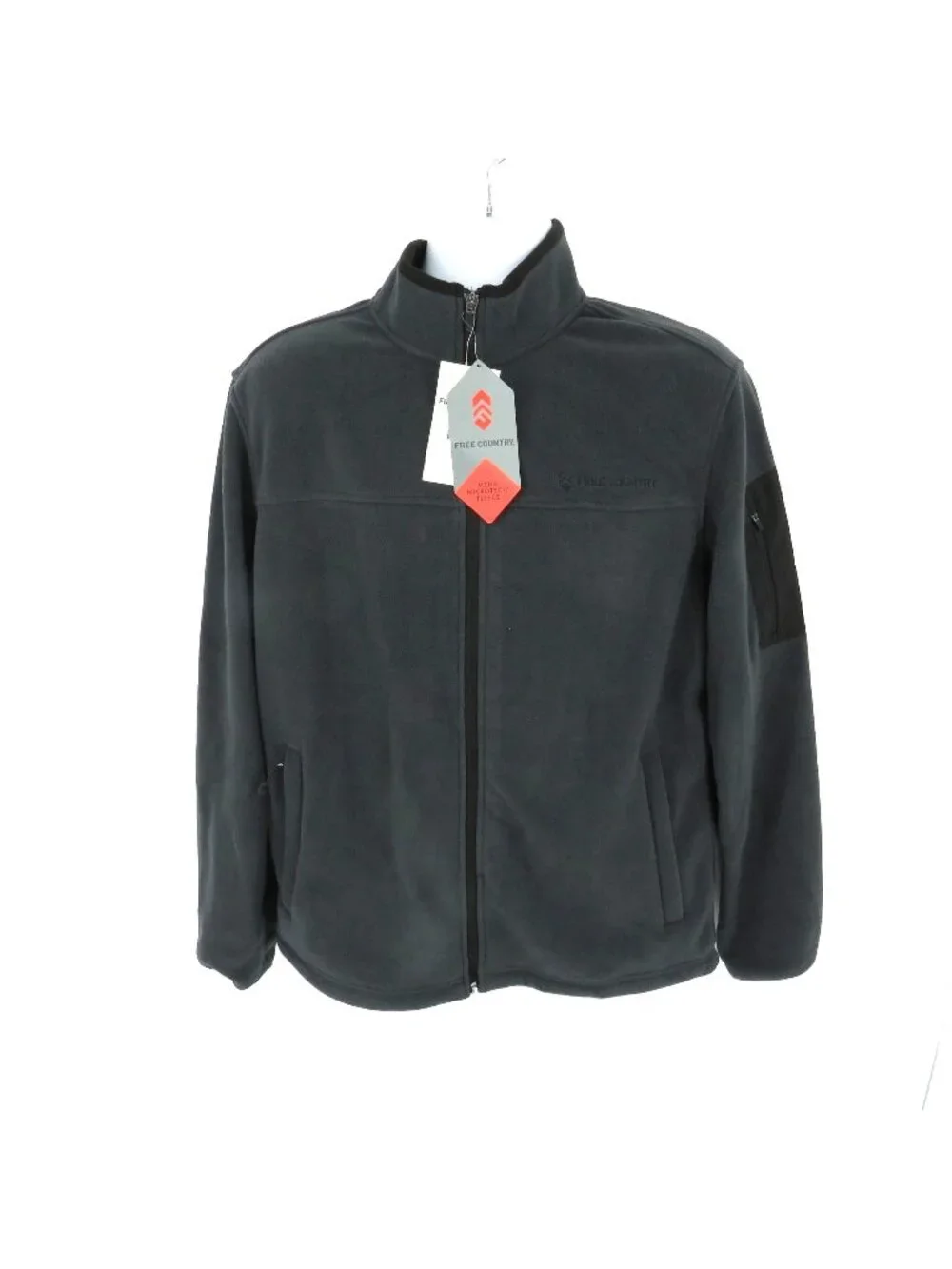 Free Country Men's Active Full Zip Charcoal Fleece Jacket Small NWT $55