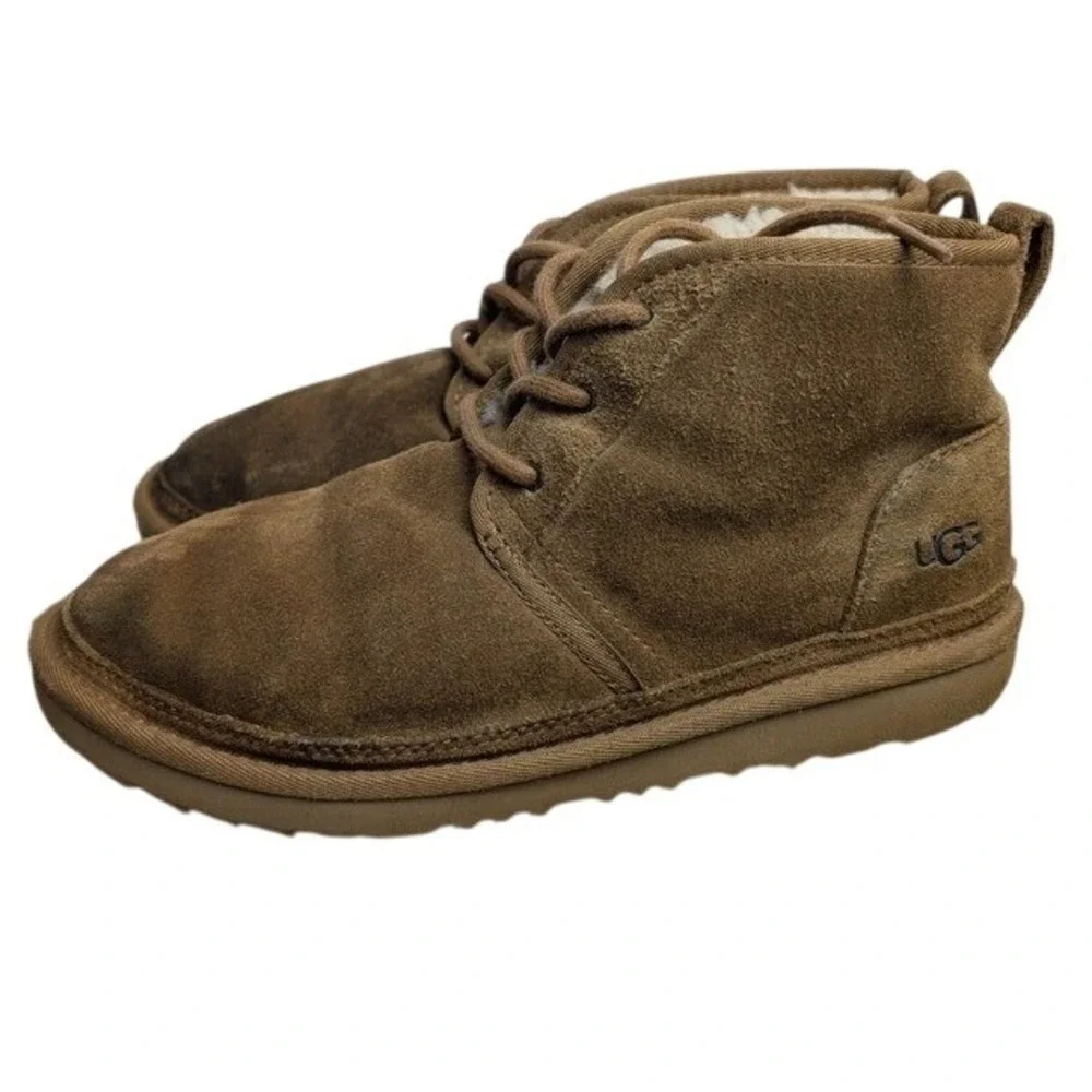 UGG Neumel II‎ Chestnut Brown Suede Low Chukka Fleece Lined Boots Mens Size 6