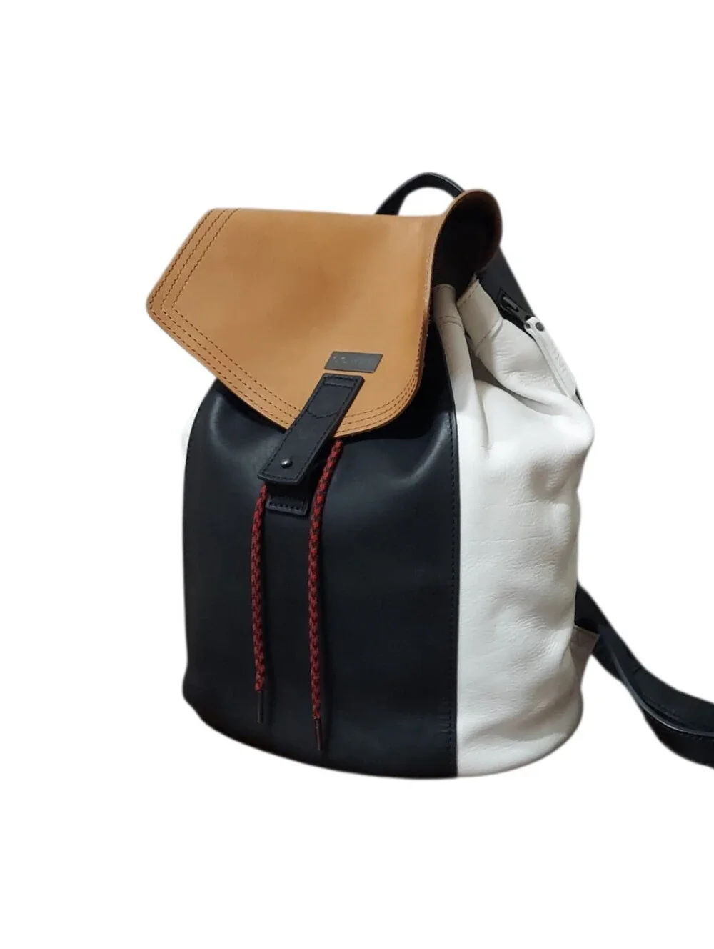 Sorel Tri Tone Full Grain Drawstring Leather Backpack Gently Loved