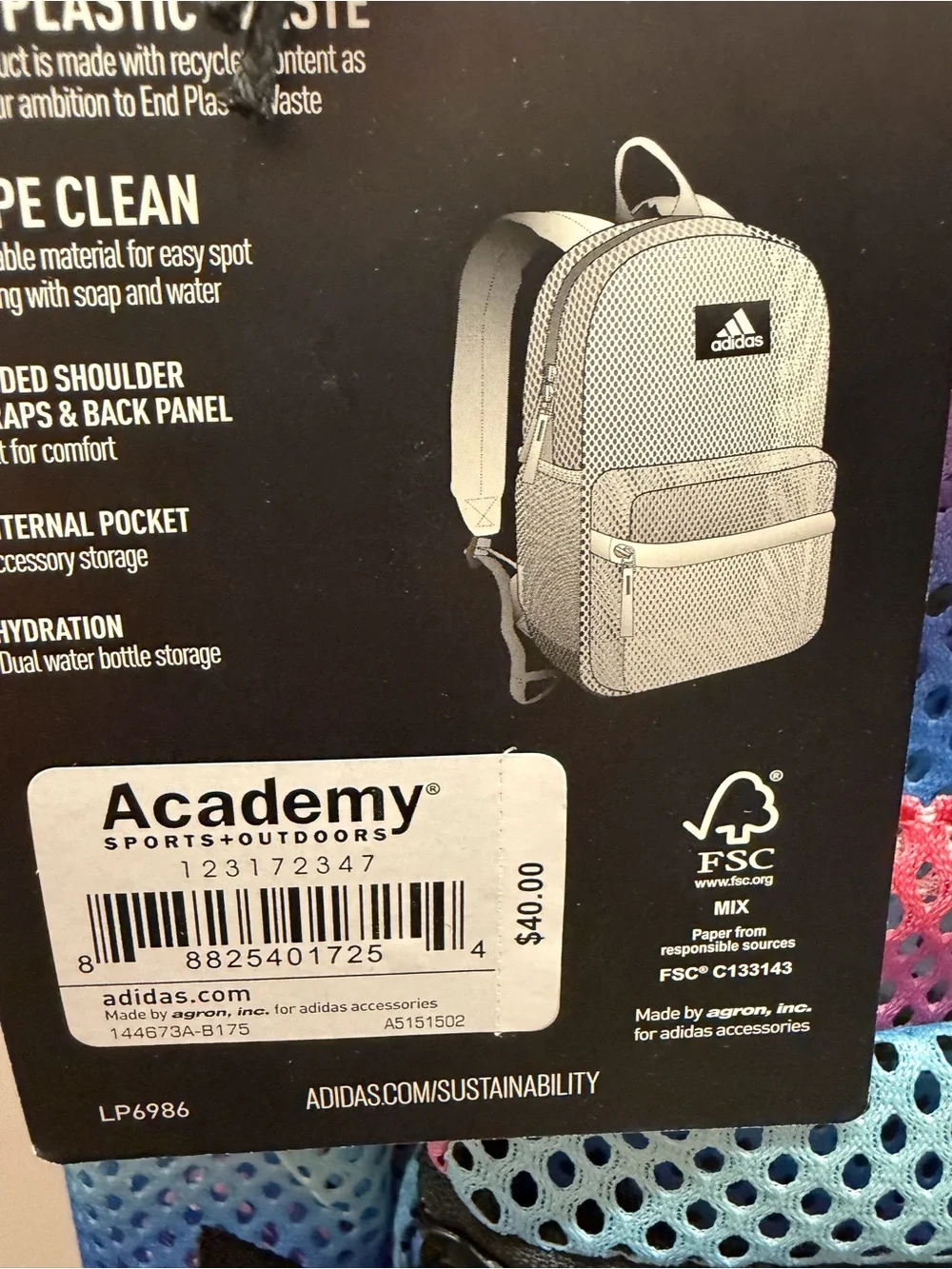 NWT Adidas Hermosa || Mesh Prime Multi Pink Backpack